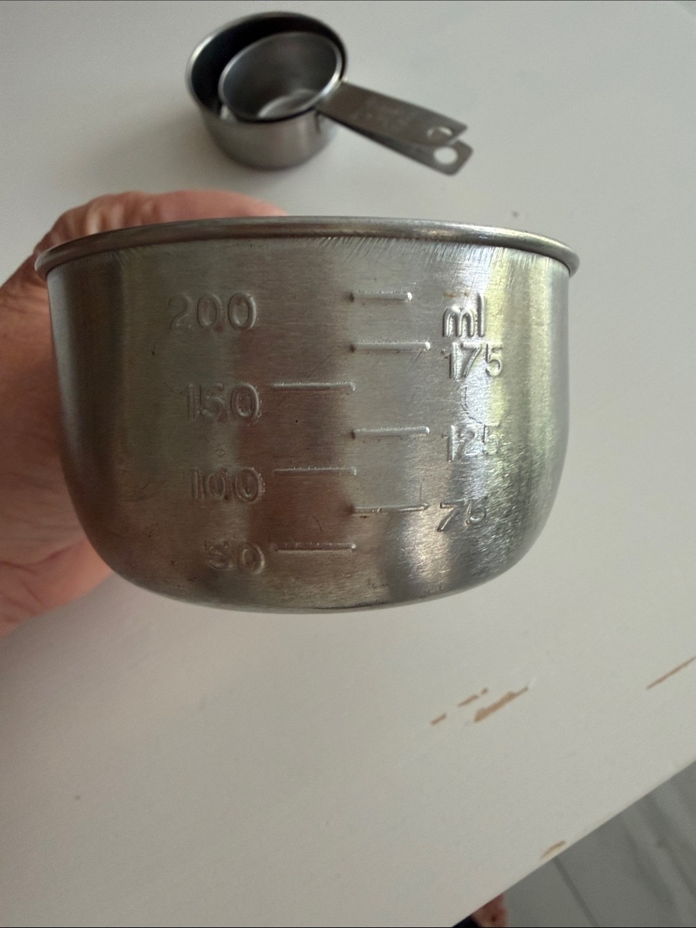 Stainless Steel Vintage Nesting Measuring Cups (3) Hong Kong - Picture 4 of 10